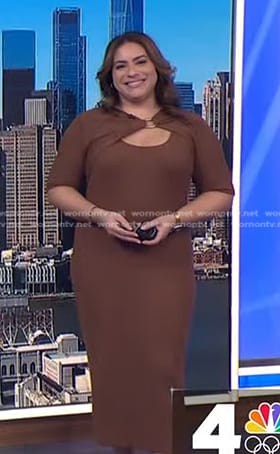 Violeta's brown ring detail dress on NBC News Daily