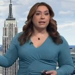 Violeta’s green ruched sheath dress on NBC News Daily