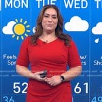 Violeta’s red wrap dress on NBC News Daily