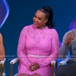 Vivica A. Fox’s pink floral lace dress on Good Morning America