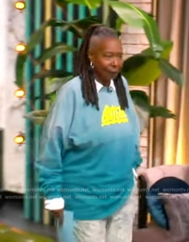 Whoopi's Batgirl logo sweatshirt on The View