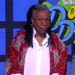 Whoopi’s burgundy floral kimono on The View