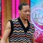 Tyler James Williams zig-zag vest on Live with Kelly and Mark