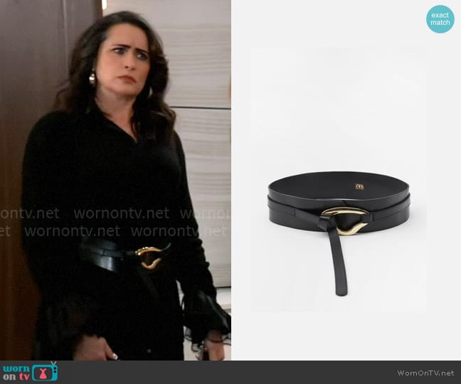 Zara Leather Sash Belt worn by Lois Cerullo (Rena Sofer) on General Hospital