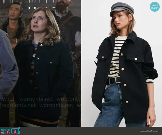 Zara Wool Blend Overshirt worn by Sam (Rose McIver) on Ghosts