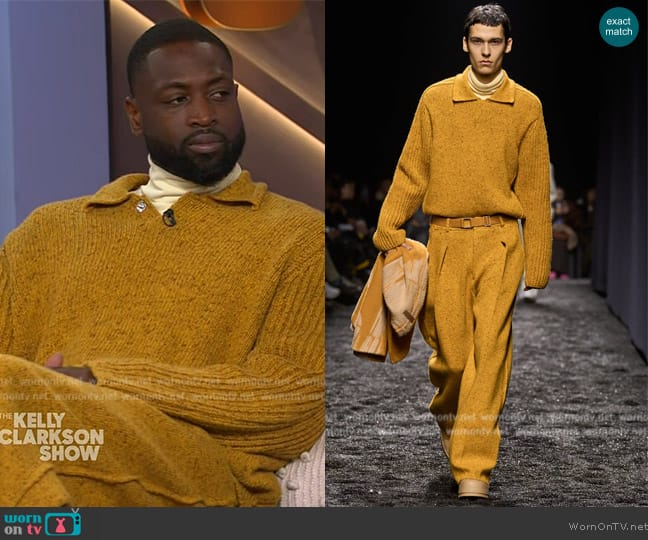 Zegna 2023 Fall Sweater worn by Dwayne Wade on The Kelly Clarkson Show