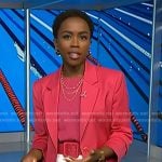 Zinhle’s pink belted blazer on NBC News Daily