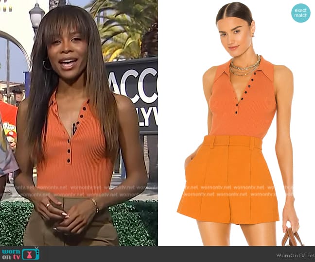 A.L.C. Asher Top worn by Zuri Hall on Access Hollywood