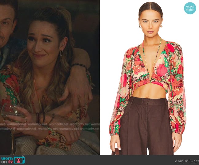 Davia’s floral print crop top on Good Trouble