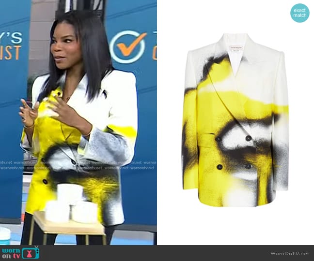 Alexander McQueen Mushroom-Spores Double-Breasted Jacket worn by Dr. Michelle Henry on Today