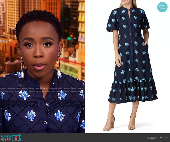 Shoshanna Almendra Dress worn by Zinhle Essamuah on NBC News Daily