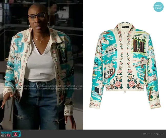 Amiri California Hawaiian Jacket worn by Henrietta Wilson (Aisha Hinds) on 9-1-1