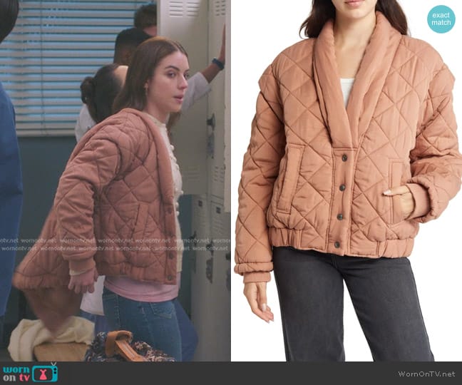 Blank NYC Quilted Drop Shoulder Jacket in Making Time worn by Jules Millin (Adelaide Kane) on Greys Anatomy