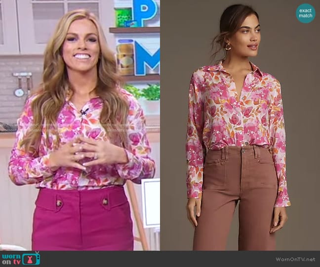 WornOnTV: Alyssa Rivers’s floral blouse and pants on Good Morning ...