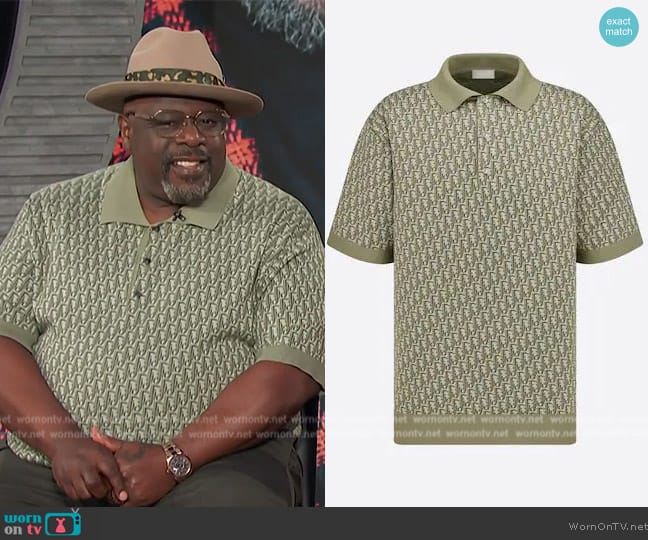 Dior Oblique Polo Shirt worn by Cedric the Entertainer on E! News