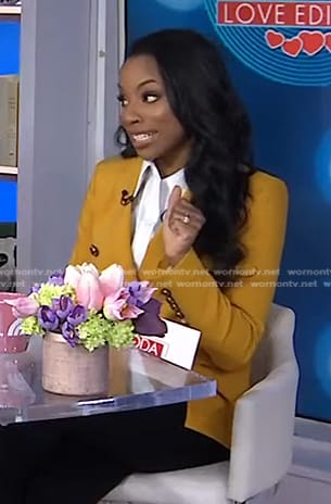 Devyn Simone’s yellow double breasted blazer on Today