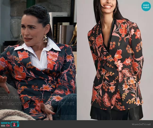 Dolan Left Coast at Anthropologie Printed Linen Blazer worn by Lois Cerullo (Rena Sofer) on General Hospital