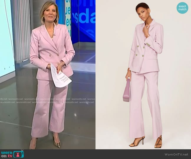 Wornontv Kates Pink Double Breasted Blazer And Pants On Nbc News Daily Kate Snow Clothes