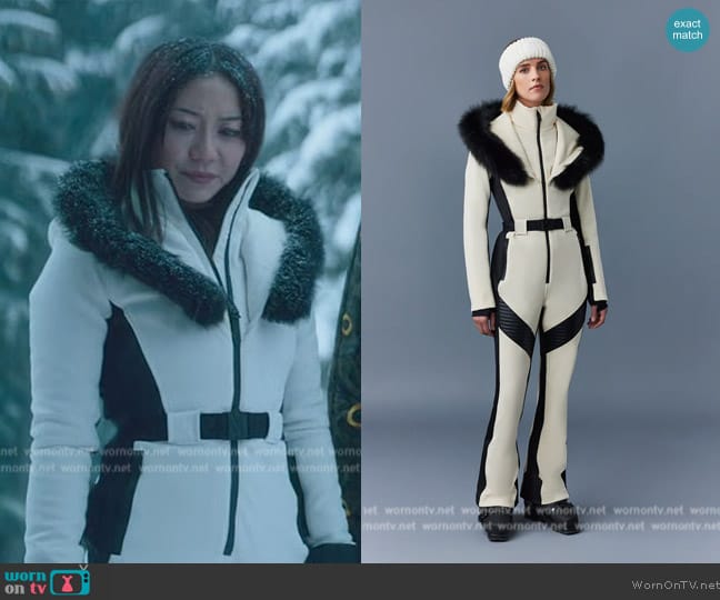 Mackage Elle-Z Techno Fleece Ski Suit worn by Teddy Goh (Angela Zhou) on Death and Other Details