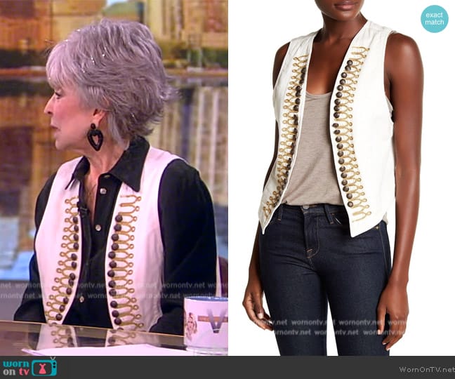 Free People Shrunken Ivory Vest worn by Rita Moreno on The View