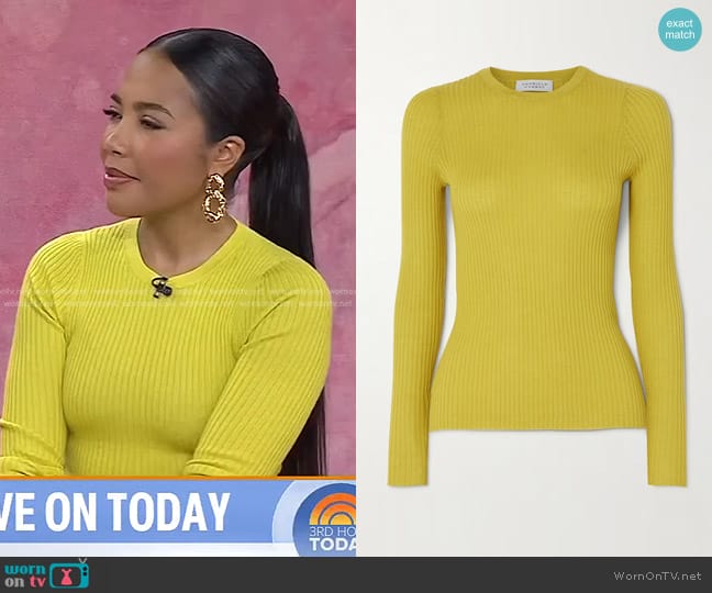 Gabriela Hearst Browning Ribbed Cashmere and Silk-blend Top worn by Emma Grede on Today