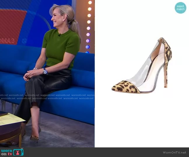 Gianvito Rossi Leopard-Print Calf Hair-PVC Pump worn by Dr. Jennifer Ashton on Good Morning America