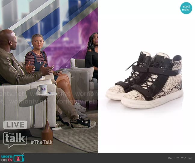 Giuseppe Zanotti Snake-Print High-Top Sneaker worn by Aisha Tyler on The Talk