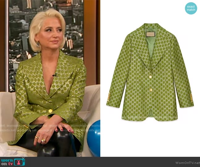 Gucci GG Wool Lame Jacket worn by Dorinda Medley on The Drew Barrymore Show