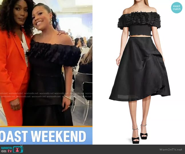 Hope for Flowers Ruffled Off-The-Shoulder Top and Midi-Skirt worn by Sheinelle Jones on Today