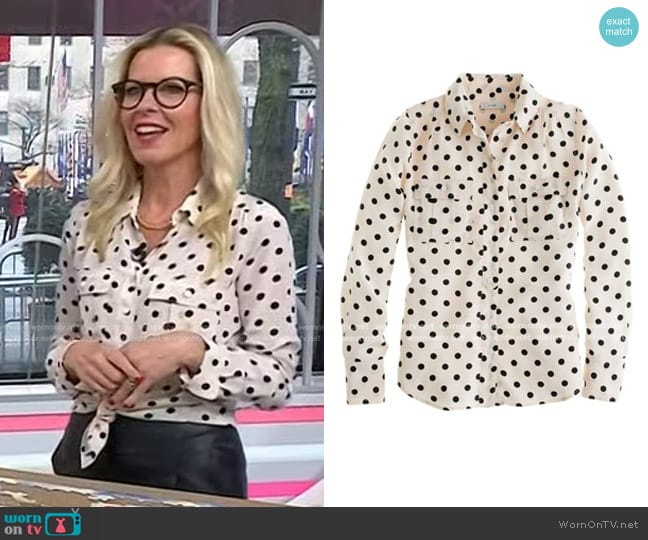 J. Crew Polka Dot Button Down worn by Meredith Sinclair on Today