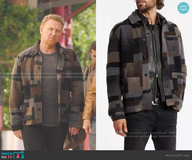 Owen’s gray abstract jacket on Greys Anatomy