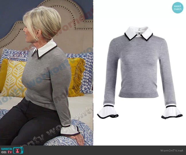 Alice + Olivia Justina Mixed Media Pullover worn by Kayla Brady (Mary Beth Evans) on Days of our Lives