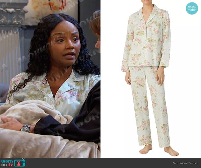 WornOnTV: Chanel's floral pajamas on Days of our Lives, Raven Bowens