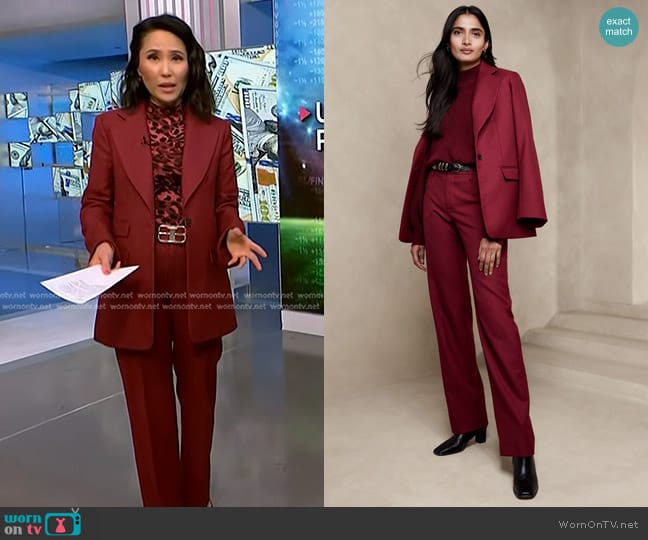 Banana Republic Lido Blazer and Pants worn by Vicky Nguyen on NBC News Daily