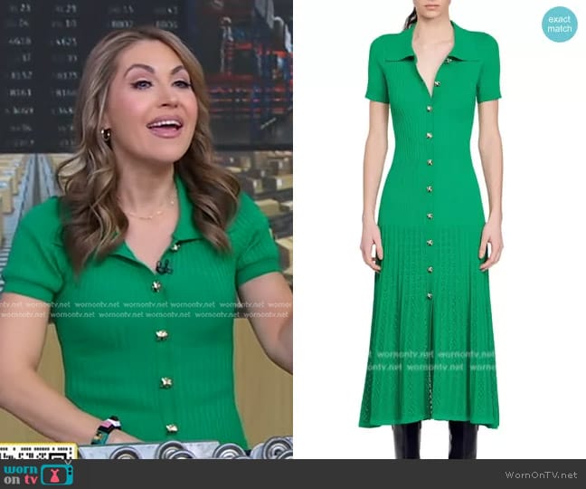 Sandro Lorel Short Sleeve Maxi Shirtdress worn by Lori Bergamotto on Good Morning America