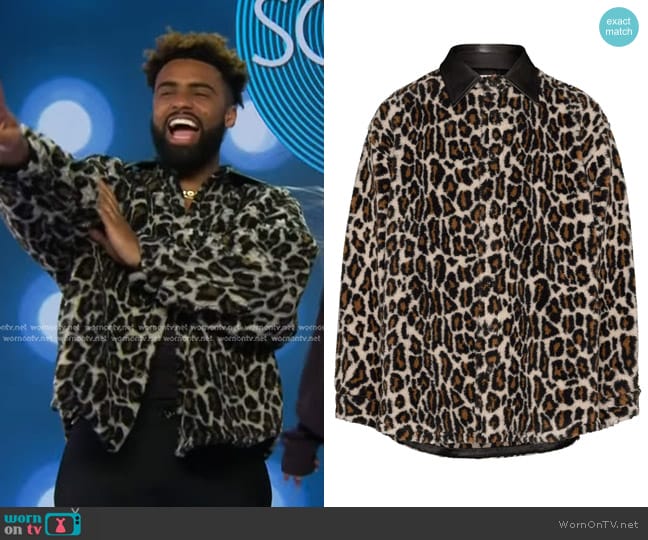 Maison Margiela Leopard-Print Faux-Fur Shirt worn by Paul Russell on Today