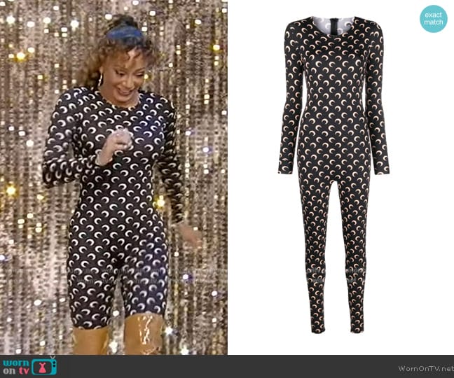 Marine Serre Crescent Moon-print jumpsuit worn by Mel B on Tamron Hall Show