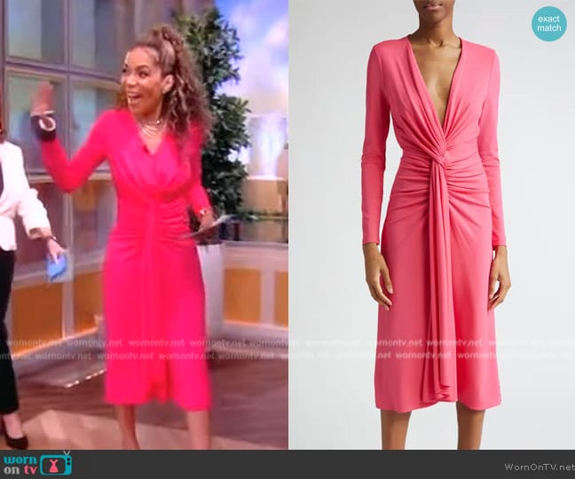 WornOnTV: Sunny’s pink drape front dress on The View | Sunny Hostin ...