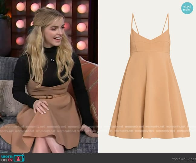 Michael Kors Double Face Stretch Wool Swing Dress worn by McKenna Grace on The Kelly Clarkson Show