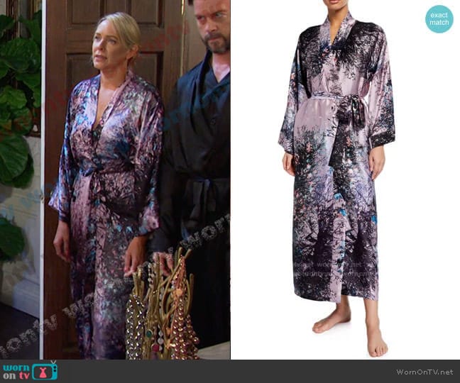 Christine Lingerie Mystique Floral-Print Silk Robe worn by Nicole Walker (Arianne Zucker) on Days of our Lives