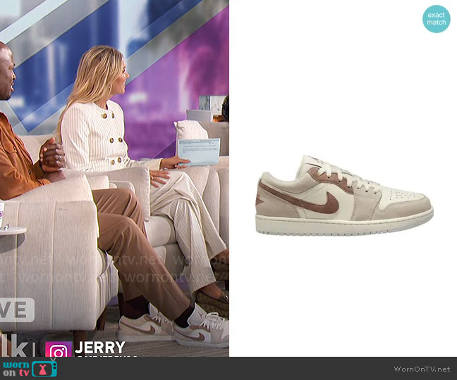 Nike Air Jordan 1 Low SE in Light Brown/ Archaeo Brown worn by Akbar Gbajabiamila on The Talk