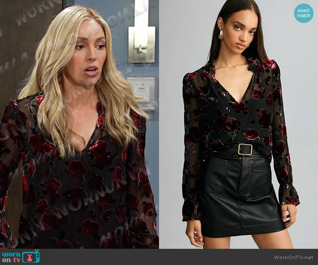 Paige Laurin Blouse worn by Theresa Donovan (Emily O'Brien) on Days of our Lives