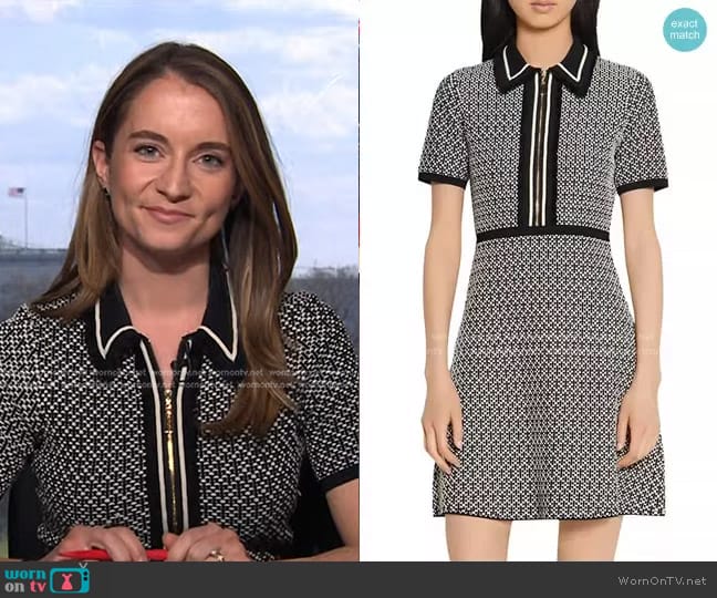 Sandro Polie Stretch Tweed Short Dress worn by Megan Cassella on NBC News Daily