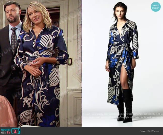 Zara Printed Shirt Dress worn by Nicole Walker (Arianne Zucker) on Days of our Lives