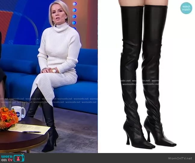 Proenza Schouler Ruched Over the Knee Tall Boots in Nero worn by Dr. Jennifer Ashton on Good Morning America