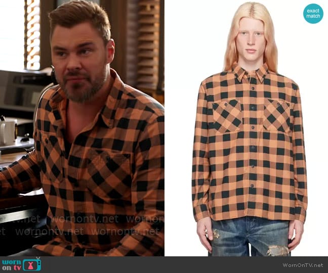 RRL Buffalo Check Shirt worn by Adam Ruzek (Patrick John Flueger) on Chicago PD