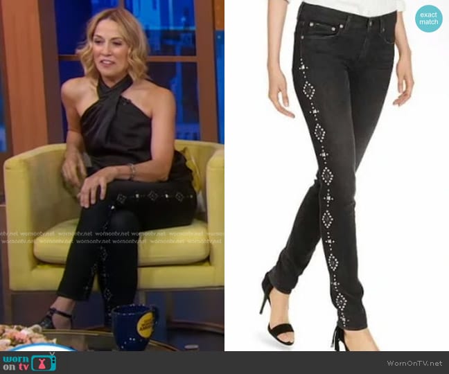 WornOnTV: Sheryl Crow’s black cross halter top and embellished jeans on ...