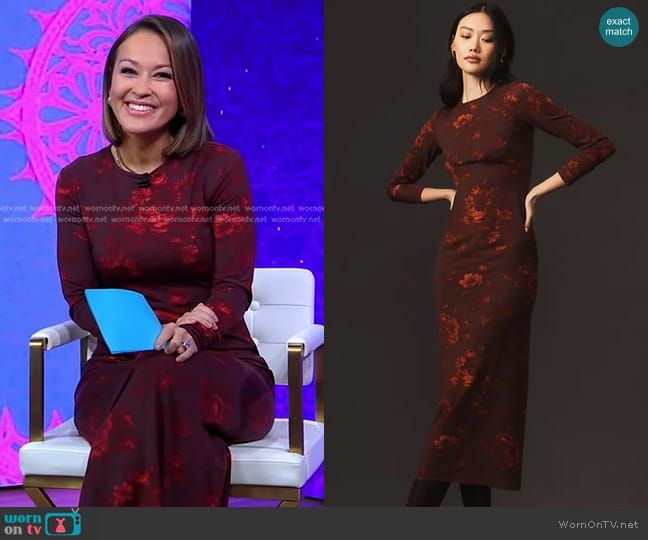 Reformation Tommie Knit Midi Dress worn by Eva Pilgrim on Good Morning America