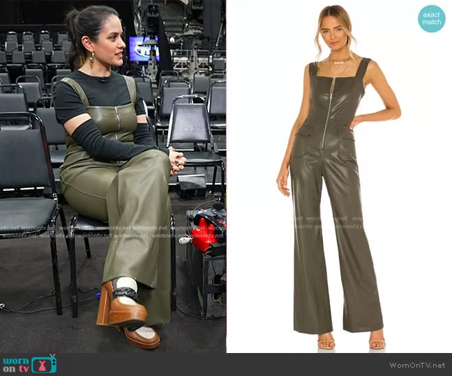 Alexis Reverie Vegan Leather Jumpsuit worn by Donna Farizan on Today