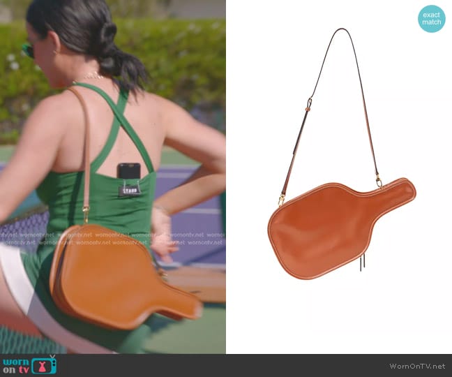 Staud Rally Leather Paddle Case worn by Katy Perry on American Idol